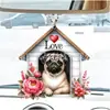Nuevo Colgante Plano para Coche de Material Acrílico de Perro Lindo Transfronterizo Accesorios para Mochila Decoración para el Hogar