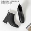 [Liquidación] Botines Cortos de Mamá Zapatos de Mujer Estilo Otoño e Invierno Piel Genuina Para Mujeres de Mediana Edad Tacón Medio Cálidos Forrados de Borrego Antideslizantes Zapatos de Piel para Mujer
