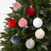 Adornos de bola de Navidad envueltos en terciopelo multicolor 6/8CM Decoración navideña bolas de Navidad de plástico decoraciones para árbol de Navidad