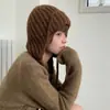 Nuevo Estilo Otoño e Invierno 2025 Simple y Versátil Gorro de Lana Tejido con Protección para Orejas Suéter Caliente Gorro para Dedos para Hombres y Mujeres Estilo K