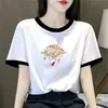 Camiseta de Manga Corta de Moda para Mujer, Estilo Veraniego Nuevo, Holgada Casual, Rejuvenecedora, Adelgazante, Descuento de Comercio Exterior Transfronterizo