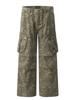 Calças Cargo Camufladas Estilo Retrô Americano 11Kn Unissex Design Plissado Soltas Versáteis Casuais Perna Larga Elegantes Longas