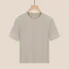 Camiseta básica gola redonda para mulheres, novo modelo primavera e outono 2026, feita de algodão modal e lã, caimento justo, toque de alta qualidade, blusa de manga média