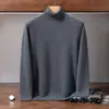 Nuevo Suéter de Cachemira para Hombre de Importación Cuello Alto Color Sólido Manga Larga Otoño Invierno Capa Base Cálida Tejido de Punto Estilo Casual de Negocios de Lujo Ligero