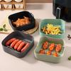 Resistente a Altas Temperaturas Quadrado Air Fryer Silicone Assadeira Antiaderente Óleo Fácil de Limpar Tapete de Assar Binaural Integrado Silicone Panela Tapete
