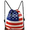 Suministro de Fábrica Moda Mochila de Algodón con Cordón Bandera Americana/Británica Bolsa con Cordón