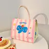 Bolsa Lancheira Fofa para Estudantes e Trabalhadores de Escritório, Bolsa Térmica para Lanche, Bolsa Tote de Desenho Animado, Bolsa de Armazenamento de Grande Capacidade para Mulheres