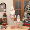 Decoración Creativa de Navidad Muñeco de Nieve Rosa Reno Muñeco de Pie Retráctil Decoración de Ventana Hogar Regalo de Navidad