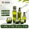 Conjunto de Frascos de Vidro Transparente Verde Oliva para Skincare Loção Aquosa Potes para Creme Essência Serigrafia Estampagem a Quente Frascos de Embalagem para Skincare Herbal