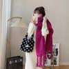 Chal Grande Suave de Color Sólido Estilo Coreano Mismo Estilo que Zhao Liying Bufanda Grande de Felpa para Mujer, Bufanda de Moda, Cálida, Suave y Gruesa