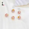 Contas de Laca Cloisonné de 8mm, Contas Soltas com Esmalte Gotejado, Banhado a Cobre com 18K, Contas Espaçadoras na Cor Azul Queimado, Para Pulseira Colar DIY