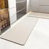 Tapete de Piso para Cocina de Lodo Diatómico Transfronterizo Tira Larga Absorción de Agua Absorción de Aceite Secado Rápido Antideslizante Almohadilla para Pies Juego de Tapetes para Puerta de Cocina de Color Sólido