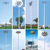 Fabricantes de postes altos al por mayor exterior 25 m elevación LED solar base de canasta luz para cancha de tenis poste mediano luz cuadrada