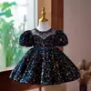 Vestido de Princesa para Niñas con Lentejuelas Vestido de Alta Gama para Niñas Vestido de Anfitriona para Actuación de Piano Vestido de Desfile de Modelos para Niñas