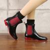 Nuevas botas de lluvia cálidas de fabricante zapatos de agua de moda de corte bajo en forma de U tendencia estilo coreano corte bajo elásticas brillantes botas de lluvia para mujer
