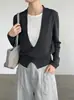 Camiseta básica de punto estilo coreano Taochuan, dos piezas falsas, cuello en V, otoño 2026, diseño adelgazante de manga larga top YL126