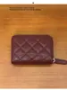 Cartera Popular Transfronteriza para Mujer Estilo Pequeña Fragancia Rombo Clásico Hueco Moda Versátil Piel de Oveja Cuero Genuino Billetera para Mujer