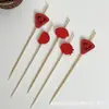 Palo de bambú desechable de 12 cm hogar creativo palo de bambú personalidad postre tenedor de fruta arte palo de fruta punto venta al por mayor