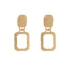 Pendientes de Aro Geométricos Cuadriláteros Retro Europeos y Americanos Pendientes de Botón Geométricos Minimalistas de Moda para Mujer Transfronterizos