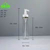 Frasco dispensador de óleo removedor de maquiagem com pump, 80-180ml, frasco de loção de limpeza, frasco de creme para cuidados com a pele com bomba Albion de aro dourado