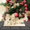 Enfeites de Mesa de Madeira Tridimensionais de Natal DIY Destacáveis Presentes Criativos Suprimentos para Decoração de Festa de Natal Adereços