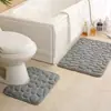 Dropshipping Transfronteiriço de Tapetes de Piso de Pedras, Conjunto de Duas Peças para Vaso Sanitário em Formato U, Tapete Antiderrapante para Banheiro, Piso para Casa, Uso Doméstico
