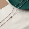 Directamente del fabricante: collar cuadrado de perlas de acero inoxidable, cadena de joyería de acero de titanio, cadena gruesa, cadena de hueso de serpiente para hombre, cadena lisa, diseño simple