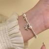 Pulsera de lazo de circón todo en uno estilo coreano para mujer, joyería de mano de lujo ligero, nicho, estilo socialité de alta clase, temperamento