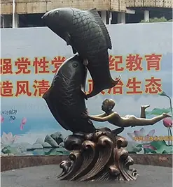 玻璃钢树脂鲤鱼雕塑
