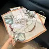 Pañuelo de Seda 70 Cuadrado Moda Coreana de Alta Gama Versátil Profesional Seda Sintética Pequeño Pañuelo de Cuello Estampado Retro Pañuelo de Seda para Mujer