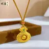Novo Pingente de Saco da Fortuna com Diamantes Banhado a Ouro Estilo Chinês Antigo com Design Giratório para Roupas Tradicionais Chinesas