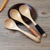 Serie de líneas de heridas cuchara de madera estilo japonés cuchara para mezclar 16.5*4 cuchara de madera cuchara al por mayor