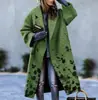 2026 Nuevo Cruce de Fronteras Europeo y Americano Otoño Comercio Exterior Ropa de Mujer Amazon Abrigo Largo con Solapas de Lana Estampado de Talla Grande