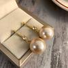 Aretes de Gancho de Oreja de Perla de Zircón Elegante de Alta Gama Pendientes de Moda para Ir al Trabajo de Lujo Ligero 2025 Pendientes de Moda Versátiles para Mujer