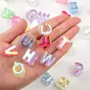 Acrílico translúcido con recubrimiento UV, agujero grande, letra inglesa, cuentas de colores, pulsera DIY, accesorios para bolsa, colgante, venta al por mayor