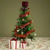 Decorações de Natal da Amazon Transfronteiriças Chapéu de Copa para Árvore de Natal Laço Chapéu Xadrez Vermelho Estrela para o Topo da Árvore