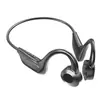 Conceito de headset Bluetooth sem fio com condução óssea para corrida e fitness, montado na parte de trás da cabeça, à prova d'água, com entrada para cartão, Esportes