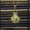 Colgante de corazón de melocotón hueco de cobre puro cadena para suéter de invierno accesorios calientes se puede abrir en México esfera 16 mm