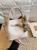 Bolso Cubo Cesta de Verduras para Mujer, Estilo Nuevo, Sensación de Alta Gama, Bolso de Mano Suave de Cuero con Patrón de Lichi, Bolso de Hombro y Cruzado Versátil de Moda