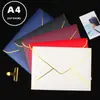 Conjunto de Papel Carta A4 com Logo em Estampagem Dourada, Perolado Artístico Nº. 9 Envelopes, Cartão de Convite, Carta de Amor Romântica