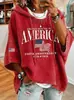Sudadera con Estampado de Letras Transfronteriza 2026 para Mujer, Estilo Pulóver, con Capucha, Tejido de Bucle Pequeño, Estampado 3D