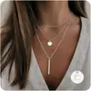 Collar de Moda Transfronterizo Europeo y Americano con Letras de 26 Letras en Capas Sencillo para Mujer, Accesorios de Apilamiento Multicapa de Nicho, Collar Versátil