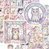 50 Piezas de Compra Directa Transfronteriza Pegatinas Creativas de Gato Lindo con Texto para Botellas de Agua, Equipaje, Decoración de Tabletas, Calcomanías Impermeables