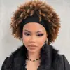 Pañuelo para la cabeza con peluca transfronteriza para damas africanas, pelo corto rizado negro, diadema de seda helada, casco de fibra química, fabricante de pelucas al por mayor