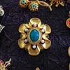 Broche de Pedra Preciosa Design Estilo Vintage Luxo Broche de Festa para Homens e Mulheres Meio Barroco em estoque Cabelo
