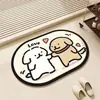 Alfombrillas de Baño de Dibujos Animados, Felpudos Absorbentes para Puerta de Baño, Alfombras para Entrada de Baño y WC, Felpudos Antideslizantes de Secado Rápido