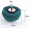 Rueda de ala voladora con mango estropajo cabezal de lijado alambre de nylon rueda de pulido de trefilado fibra no tejida hongo esférico mango de 6 mm