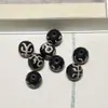 Ágata Blanco y Negro Bola Noble Jade Tianzhu Perlas Sueltas Perlas de Barril Accesorios para Pulsera Collar DIY