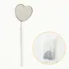 Espejo de Inspección con Forma de Corazón para Extensiones de Pestañas, Lente Rectangular, Antirrizado, Superficie de Espejo Antivaho, Espejo para Pestañas, Espejo Oral Redondo