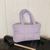 Bolsa de ombro feminina Bread Suit Commuter Tote Bag 2024 Nova bolsa de ombro feminina com costura de carro grande e quadrada de algodão na moda